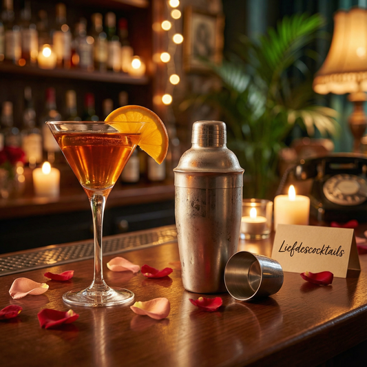 Cocktails van verlangen informatief artikel met illustratie over romantische drankjes en sfeervolle avonden