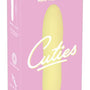 Compacte Cuties vibrator getoond vanuit onderste hoek met focus op vorm