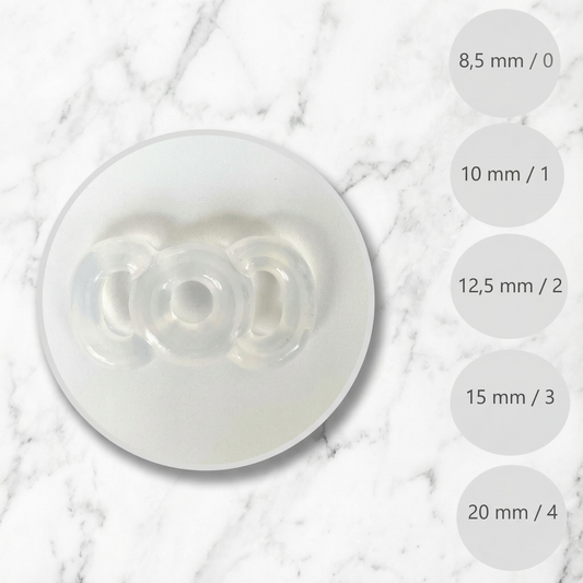 Transparante drukringen van 12,5 mm diameter voor Vacurex pomp van De Paarse Keizerin, set van 2 stuks