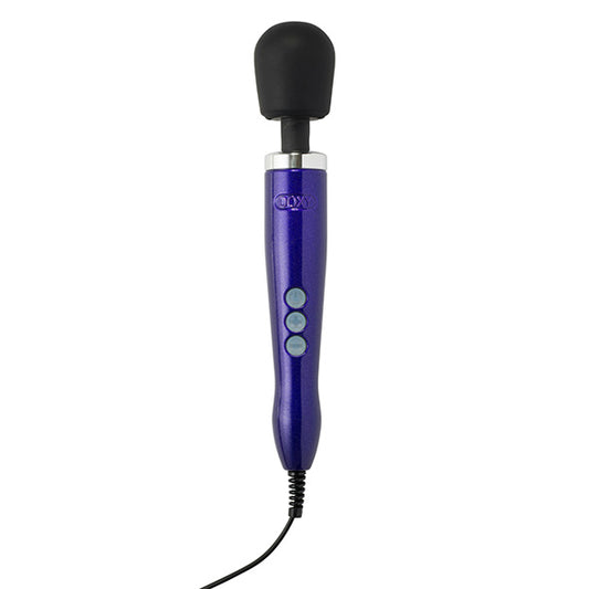 Doxy Die Cast wand massager inclusief verpakking en bijgeleverde accessoires