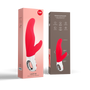 Fun Factory Lady Bi rabbit vibrator roze-rood met verpakking, voor- en achterkant doos