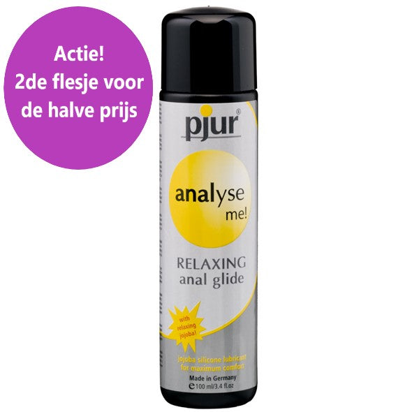 Pjur Analyse Me anaal glijmiddel fles van 100ml op witte achtergrond
