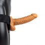 Strapon met holle dildo, vibrerend 18 cm