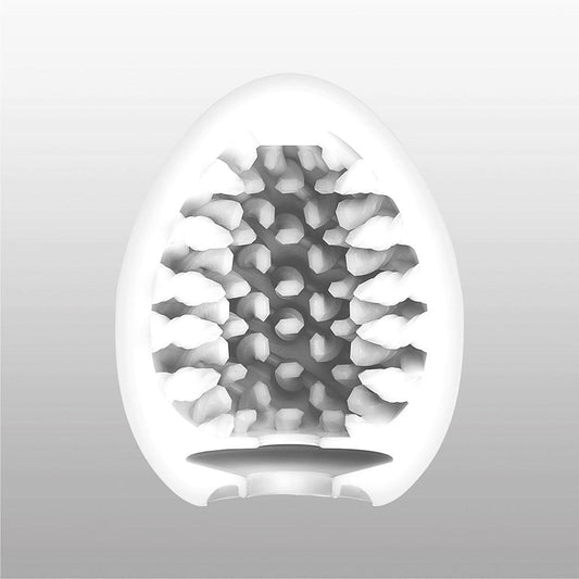 Doorsnede van de Tenga Egg Brush met interne borstelvormige noppen voor intensieve stimulatie