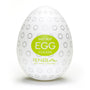 Tenga Easy Beat Egg Clicker masturbator in wit met groen label en cirkelpatroon