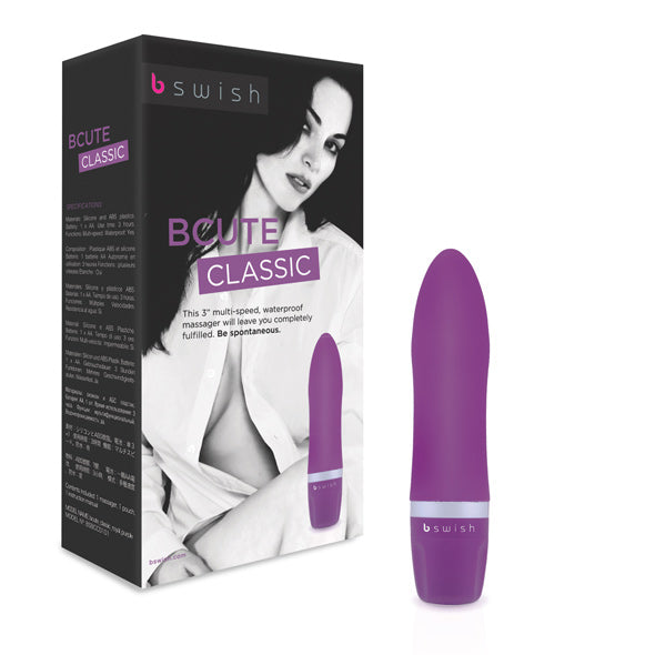 BCute Classic compacte vibrator in roze verpakking met productdetails