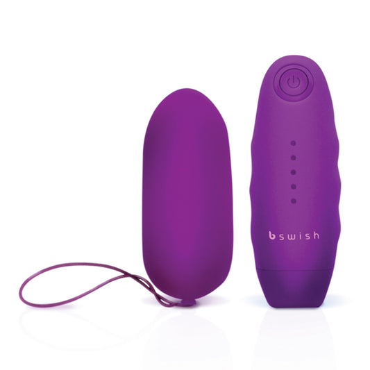 Paars Bnaughty Unleashed vibrerend eitje met draadloze afstandsbediening van Bswish