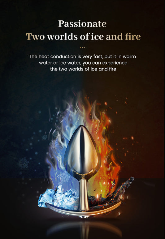 Sfeervolle presentatie van paarse anale stimulator in zachte verlichting