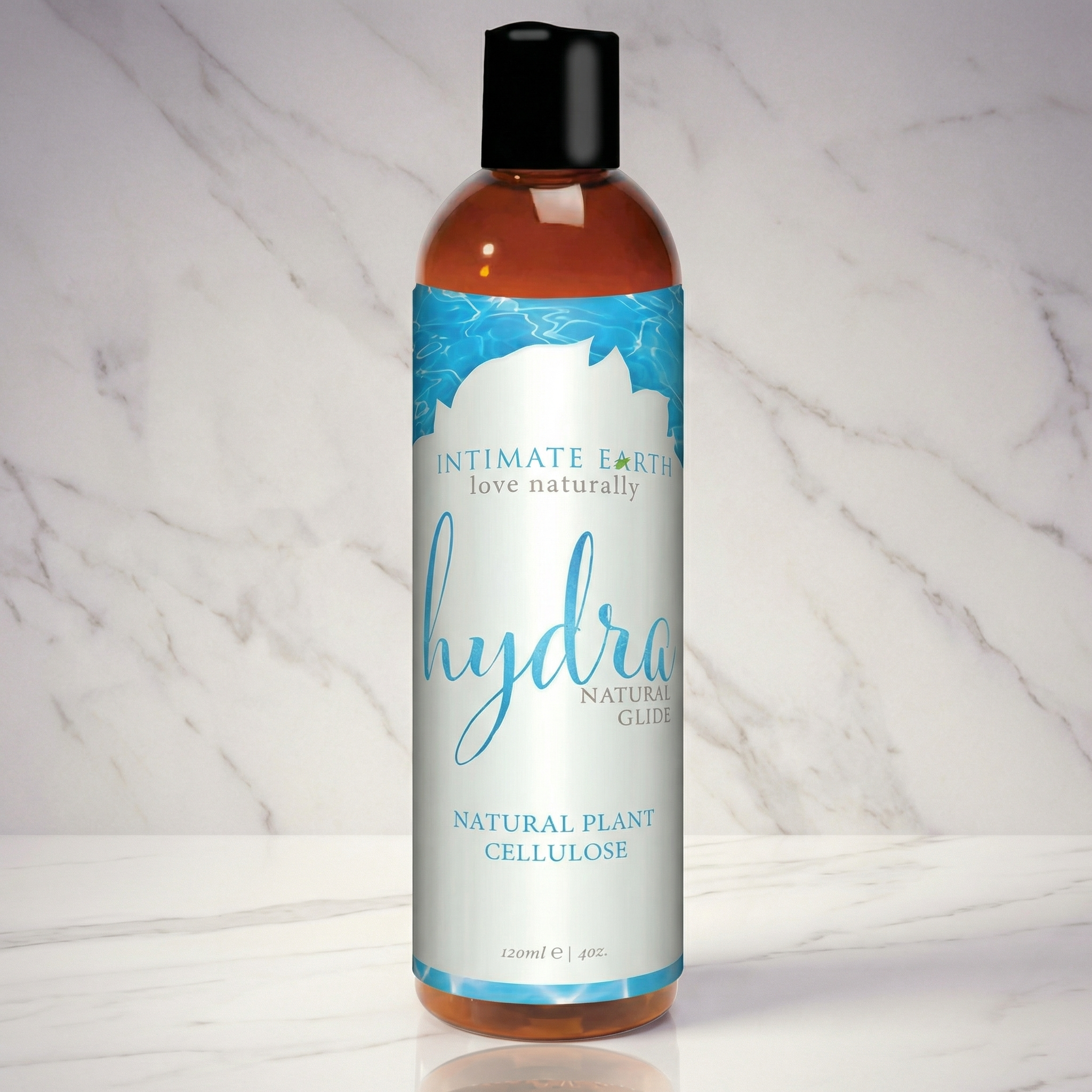 Intimate Earth Hydra Glide glijmiddel fles 240ml op witte achtergrond, natuurlijke formule