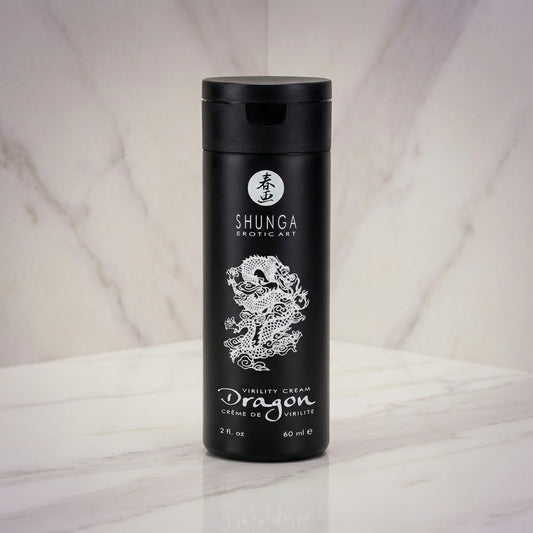 Shunga Dragon stimulerende crème voor hem in tube verpakking op witte achtergrond