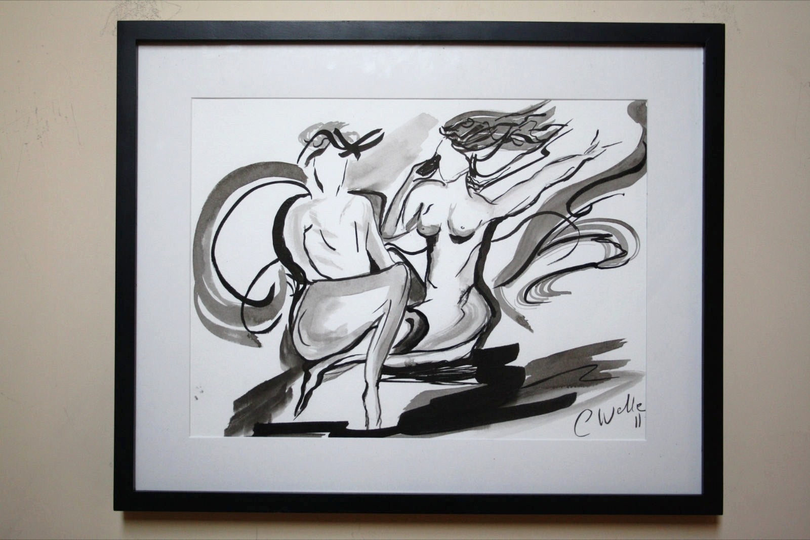 Intiem inktschilderij