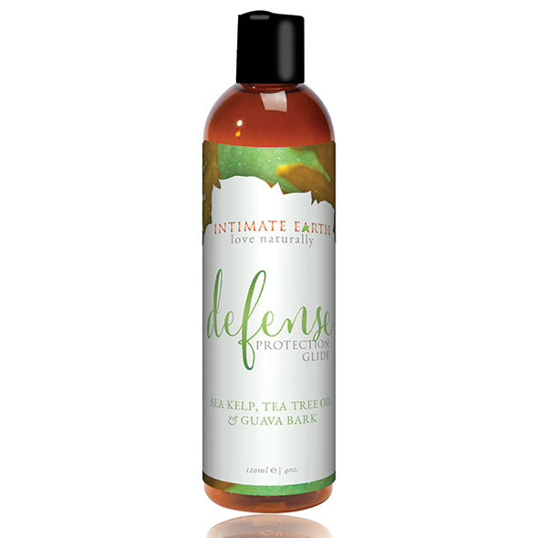Intimate Earth Defence natuurlijk beschermend glijmiddel op waterbasis van De Paarse Keizerin op witte achtergrond