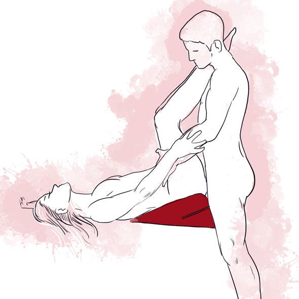 Verpakking en accessoires van De Paarse Keizerin wedge kussen in zwarte kleurstelling