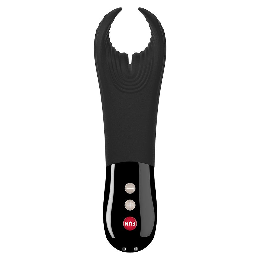 Fun Factory Manta vibrating stroker in zwart met bedieningsknoppen