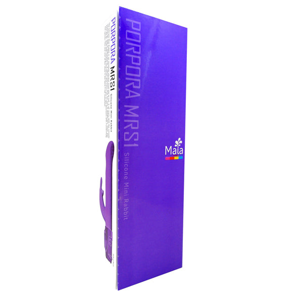 Paarse verpakking Maia Toys Porpora MRS1 siliconen mini rabbit vibrator met productvenster