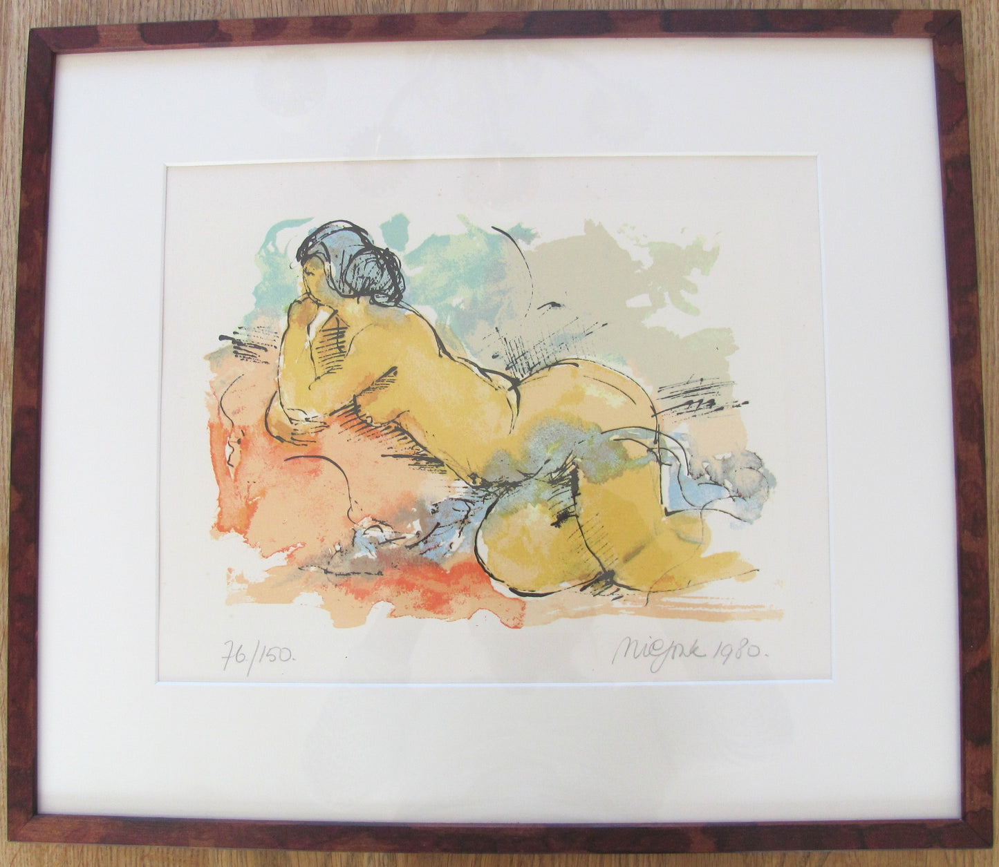 Mooi ingelijste zeefdruk van Nic Jonk