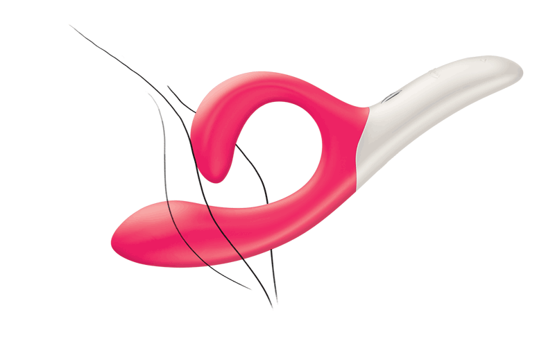 We-Vibe Nova rabbit vibrator met flexibele clitorisarm - illustratie buigbaarheid