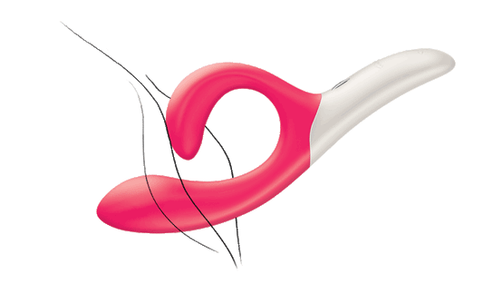 Close-up van We-Vibe Nova 2 bedieningsknoppen en premium siliconen materiaal in roze-rood