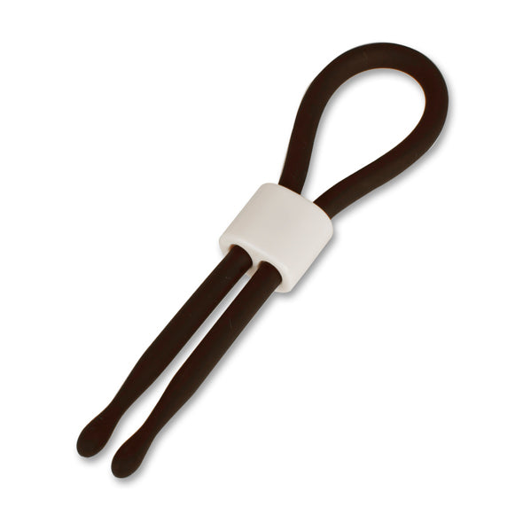 Verstelbare lasso cockring van siliconen met witte schuifklem