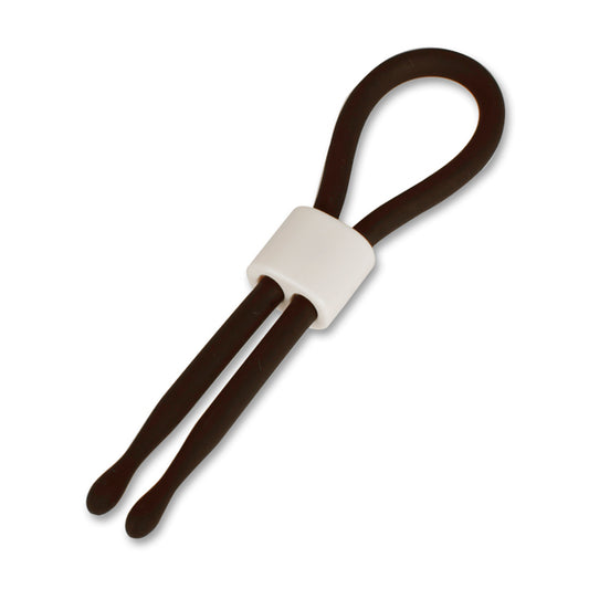 Verstelbare lasso cockring van siliconen met witte schuifklem