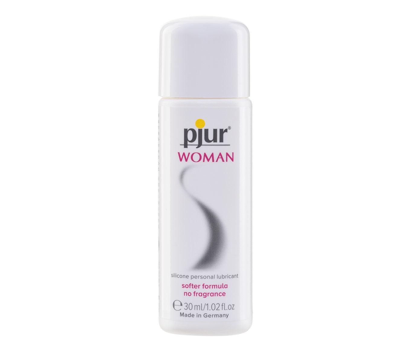 Pjur Woman glijmiddel travel size 30ml flesje van De Paarse Keizerin op witte achtergrond
