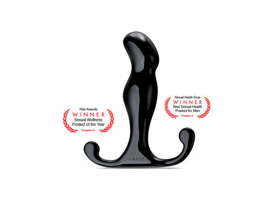 Aneros Progasm Jr. prostaatmassager met twee award-badges: Xbiz Awards en Sexual Health Expo winnaar