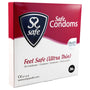 Feel Safe condooms Ultra Dun 36 stuks, rode doos met donkerblauw schildlogo.