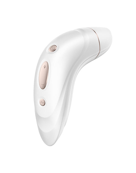 Satisfyer Pro Plus Vibration stimulator vooraanzicht op witte achtergrond
