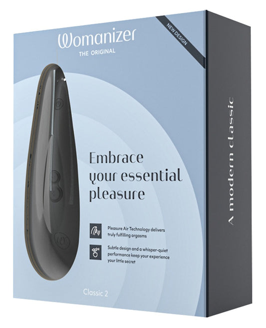 Womanizer Classic 2 in zwart, alternatieve hoek toont compacte en elegante vormgeving