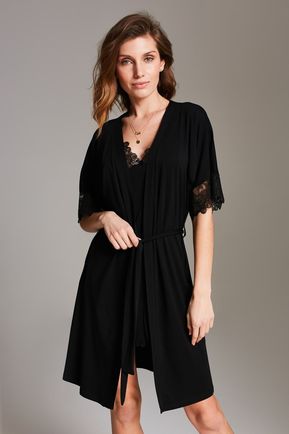 Peignoir van Vanilla in zwart